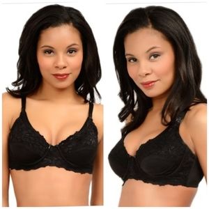 New! Q-T Intimates Nunder'wire Nursing Bra Black